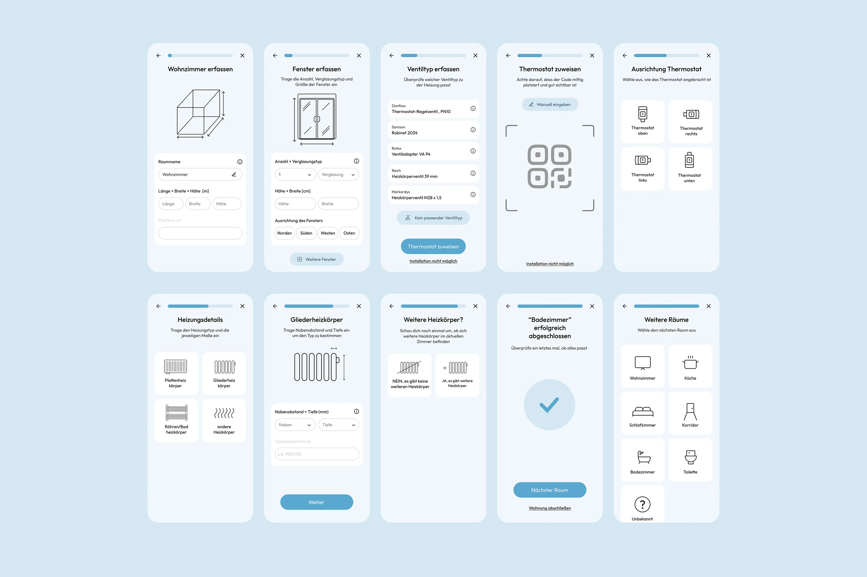 A grid of the full survey flow, screen by screen
